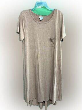 LuLaRoe Dusty Tan/Beige Carly Pocket Dress